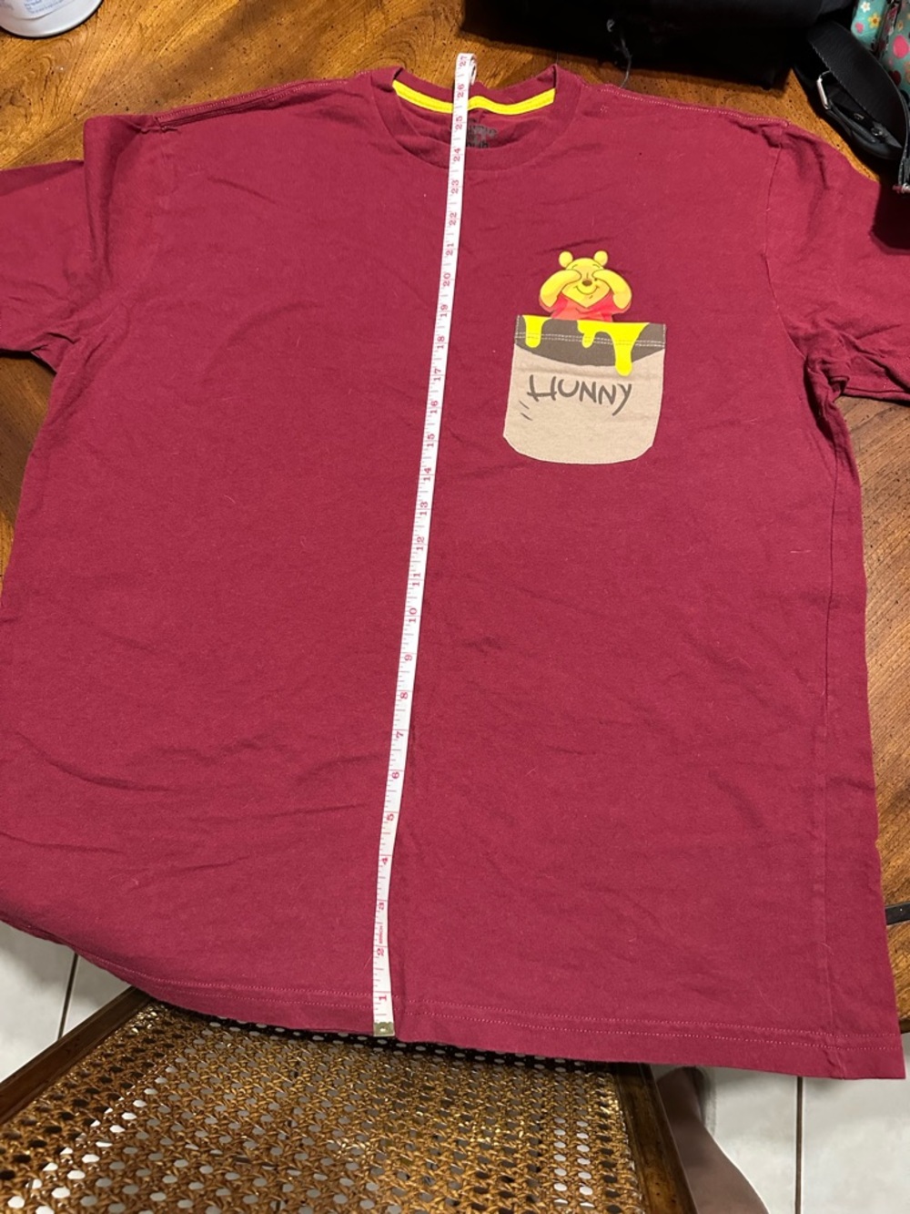 Red Winnie the Pooh Tshirt 'Hunny' Pocket Tee
